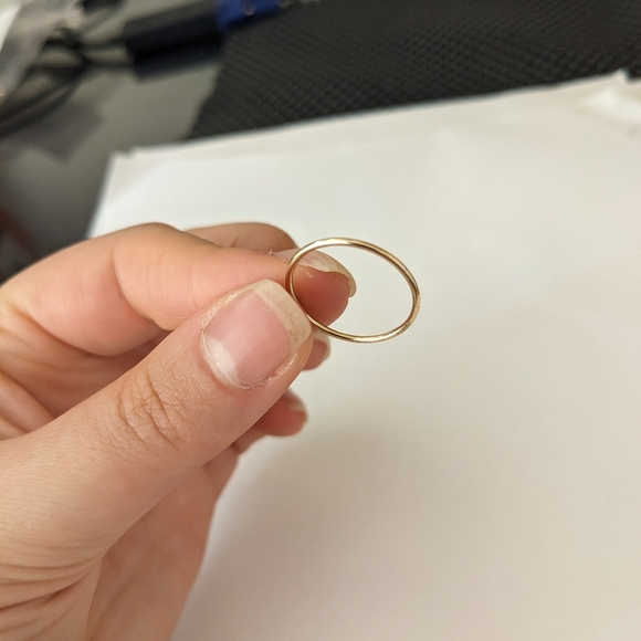 Gold Tone Ring with Circle - Picture 3 of 4